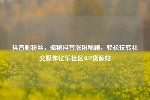 抖音刷粉丝，揭秘抖音涨粉秘籍	，轻松玩转社交媒体亿乐社区SUP货源站  第1张