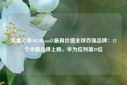 凯度公布2025BrandZ最具价值全球百强品牌：12个中国品牌上榜，华为位列第39位  第1张