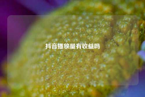 抖音播放量有收益吗  第1张
