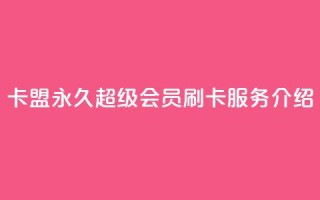 qq卡盟永久超级会员刷卡服务介绍