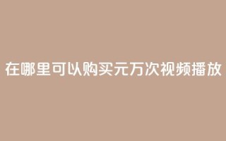 在哪里可以购买1元1万次视频播放？