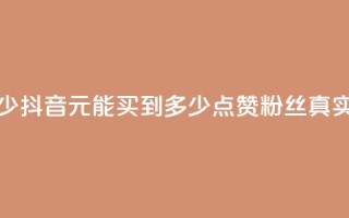 抖音买点赞1元100点赞多少 - 抖音1元能买到多少点赞？粉丝真实互动为你揭秘！~