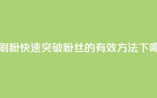 秒刷1000粉 - 快速突破1000粉丝的有效方法！