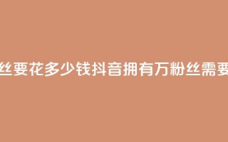 抖音一千万个粉丝要花多少钱 - 抖音拥有1000万粉丝需要多少成本!