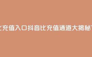 抖音1比1充值入口 - 抖音1比1充值通道大揭秘！