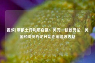 视频|摩根士丹利邢自强：美元一枝独秀论、美国经济例外论开始逐渐退坡去魅