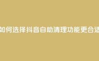 如何选择抖音自助清理功能更合适