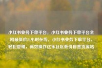 小红书业务下单平台，小红书业务下单平台全网最低价24小时在线，小红书业务下单平台，轻松管理，高效操作亿乐社区低价自营货源站