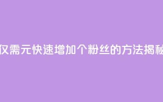 仅需1元快速增加1000个粉丝的方法揭秘