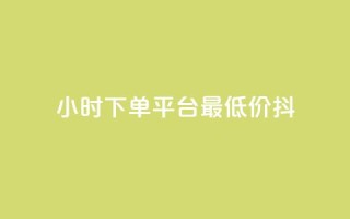 24小时下单平台最低价抖,nap6科技网自助平台 - 快手涨赞涨流量 - 闲鱼业务自助网站