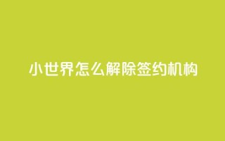 QQ小世界怎么解除签约机构,1元买号平台 - 低价业务平台网址 - 便宜说说赞