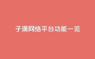 子潇网络平台功能一览
