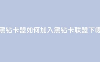 刷黑钻卡盟 - 如何加入黑钻卡联盟？！