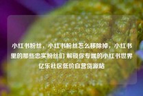小红书粉丝，小红书粉丝怎么移除掉，小红书里的那些忠实粉丝们 解锁你专属的小红书世界亿乐社区低价自营货源站