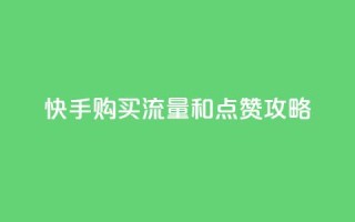 快手购买流量和点赞攻略