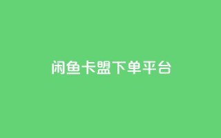 闲鱼卡盟下单平台 - KS业务优惠下单平台