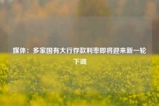 媒体：多家国有大行存款利率即将迎来新一轮下调