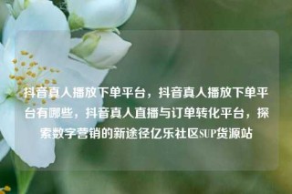 抖音真人播放下单平台，抖音真人播放下单平台有哪些，抖音真人直播与订单转化平台，探索数字营销的新途径亿乐社区SUP货源站