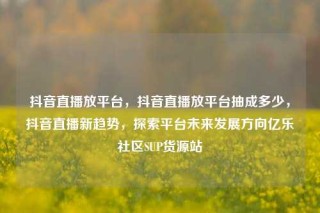 抖音直播放平台，抖音直播放平台抽成多少，抖音直播新趋势，探索平台未来发展方向亿乐社区SUP货源站