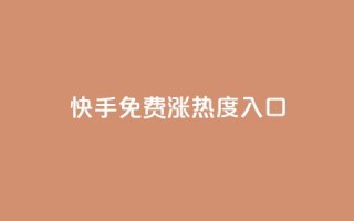 快手免费涨热度入口 - 快手免费提升热度的新方法揭秘。