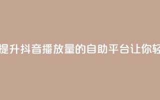 抖音播放自助平台 - 高效提升抖音播放量的自助平台，让你轻松达到流量爆棚!