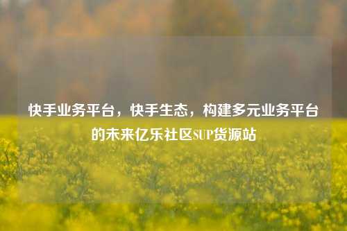 快手业务平台，快手生态，构建多元业务平台的未来亿乐社区SUP货源站  第1张