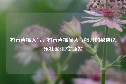 抖音直播人气，抖音直播间人气飙升的秘诀亿乐社区SUP货源站  第1张