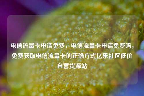 电信流量卡申请免费，电信流量卡申请免费吗，免费获取电信流量卡的正确方式亿乐社区低价自营货源站  第1张