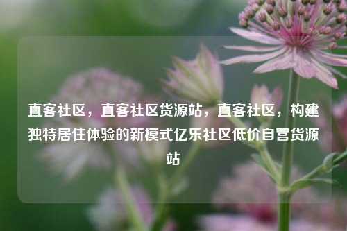 直客社区，直客社区货源站，直客社区	，构建独特居住体验的新模式亿乐社区低价自营货源站  第1张