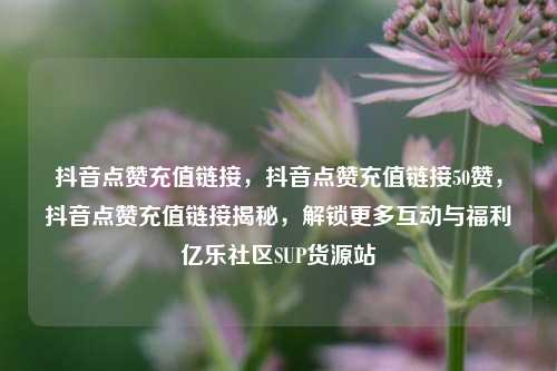 抖音点赞充值链接，抖音点赞充值链接50赞，抖音点赞充值链接揭秘	，解锁更多互动与福利亿乐社区SUP货源站  第1张