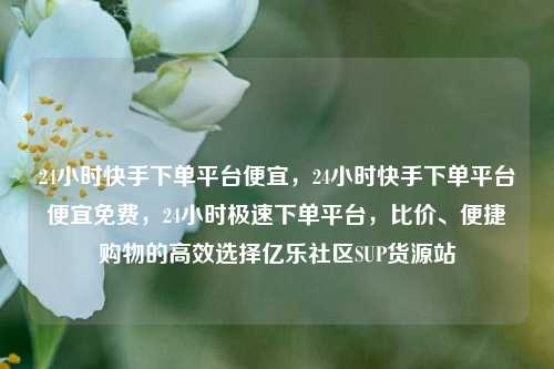 24小时快手下单平台便宜，24小时快手下单平台便宜免费	，24小时极速下单平台，比价	、便捷购物的高效选择亿乐社区SUP货源站  第1张