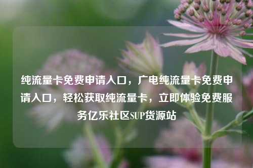 纯流量卡免费申请入口	，广电纯流量卡免费申请入口，轻松获取纯流量卡，立即体验免费服务亿乐社区SUP货源站  第1张
