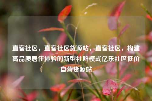 直客社区	，直客社区货源站，直客社区，构建高品质居住体验的新型社群模式亿乐社区低价自营货源站  第1张