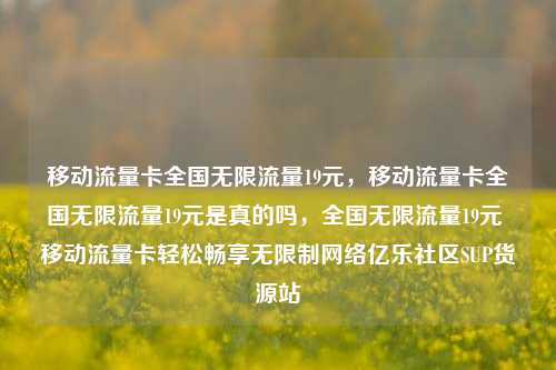 移动流量卡全国无限流量19元，移动流量卡全国无限流量19元是真的吗	，全国无限流量19元 移动流量卡轻松畅享无限制网络亿乐社区SUP货源站  第1张