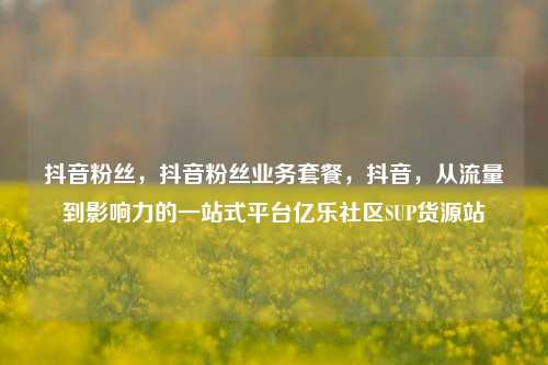抖音粉丝，抖音粉丝业务套餐	，抖音，从流量到影响力的一站式平台亿乐社区SUP货源站  第1张