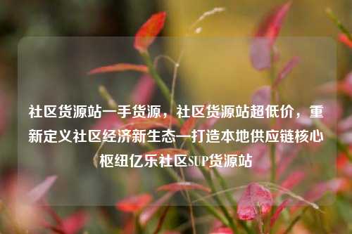 社区货源站一手货源	，社区货源站超低价，重新定义社区经济新生态—打造本地供应链核心枢纽亿乐社区SUP货源站  第1张