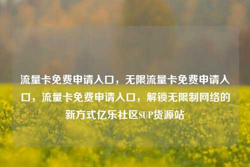 流量卡免费申请入口，无限流量卡免费申请入口，流量卡免费申请入口	，解锁无限制网络的新方式亿乐社区SUP货源站  第1张