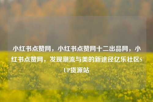 小红书点赞网，小红书点赞网十二出品网，小红书点赞网	，发现潮流与美的新途径亿乐社区SUP货源站  第1张