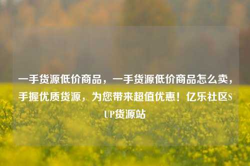 一手货源低价商品，一手货源低价商品怎么卖，手握优质货源	，为您带来超值优惠！亿乐社区SUP货源站  第1张