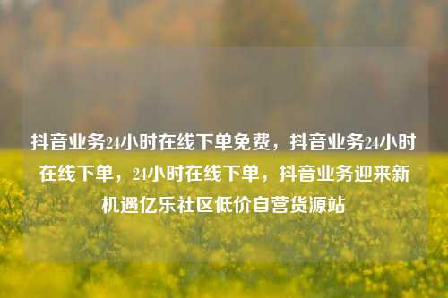 抖音业务24小时在线下单免费	，抖音业务24小时在线下单，24小时在线下单，抖音业务迎来新机遇亿乐社区低价自营货源站  第1张