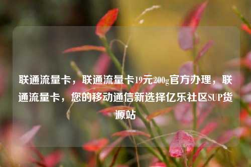 联通流量卡，联通流量卡19元200g官方办理，联通流量卡	，您的移动通信新选择亿乐社区SUP货源站  第1张