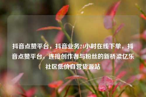 抖音点赞平台	，抖音业务24小时在线下单，抖音点赞平台，连接创作者与粉丝的新桥梁亿乐社区低价自营货源站  第1张