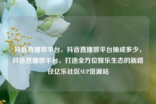 抖音直播放平台，抖音直播放平台抽成多少，抖音直播放平台，打造全方位娱乐生态的新路径亿乐社区SUP货源站  第1张