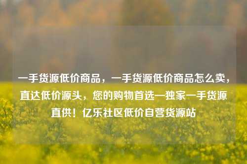 一手货源低价商品	，一手货源低价商品怎么卖，直达低价源头，您的购物首选—独家一手货源直供！亿乐社区低价自营货源站  第1张