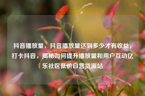 抖音播放量，抖音播放量达到多少才有收益	，打卡抖音，揭秘如何提升播放量和用户互动亿乐社区低价自营货源站  第1张